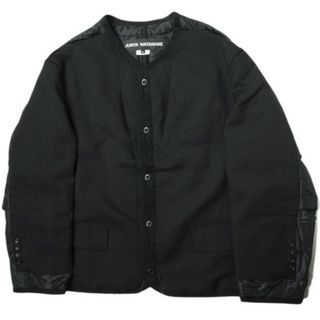 ジュンヤワタナベ(JUNYA WATANABE)のJUNYA WATANABE ジュンヤワタナベ 22AW 日本製 ライナードッキング ノーカラージャケット JJ-J009 S BLACK コムデギャルソン 再構築 キルティング パッチワーク アウター【中古】【JUNYA WATANABE】(ノーカラージャケット)