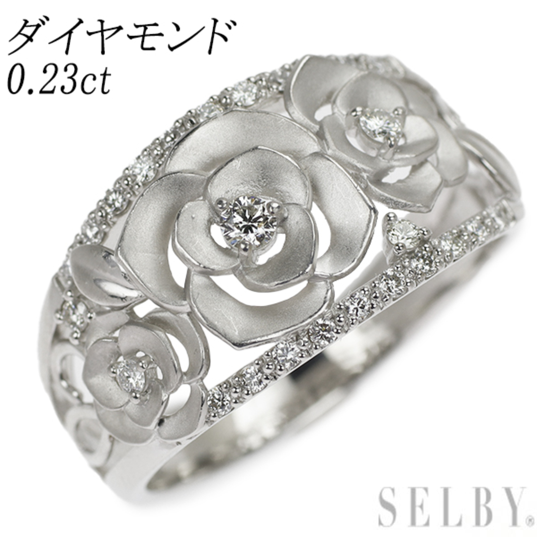 Pt900 ダイヤモンド リング 0.23ct 薔薇 バラ ローズ フラワー レディースのアクセサリー(リング(指輪))の商品写真