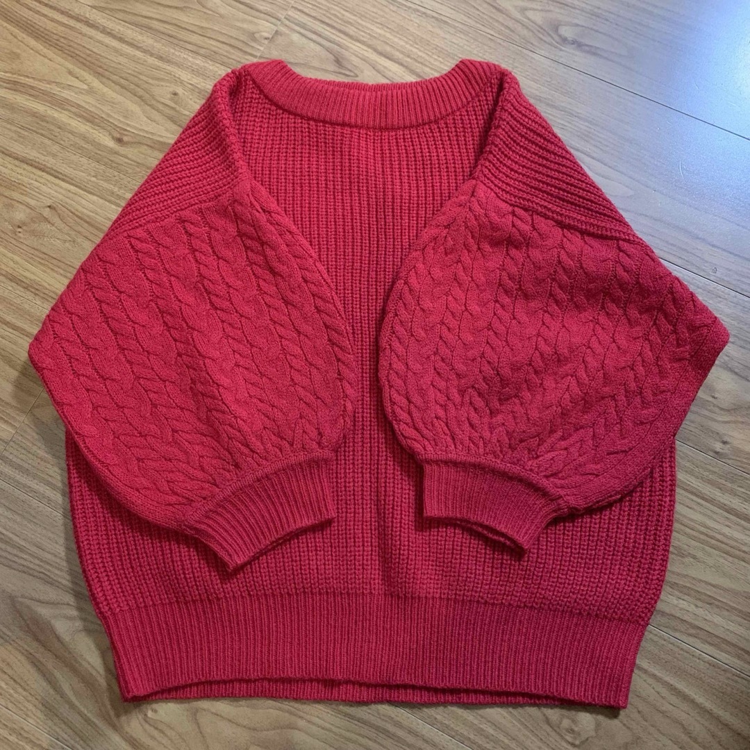 GU(ジーユー)のケーブルパフスリーブセーター(七分袖) レディースのトップス(ニット/セーター)の商品写真