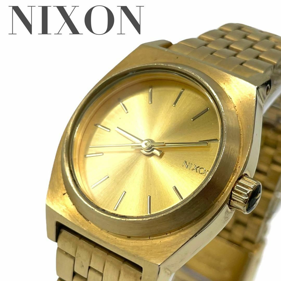 NIXON ニクソン　腕時計　タイムテラー　ゴールド　金　文字盤金傷擦れブレス