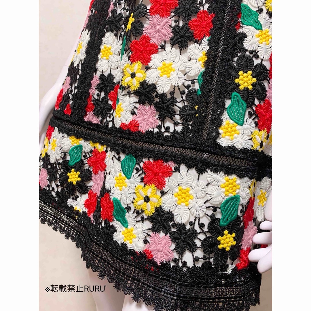 alice+olivia マルチカラー 刺繍レース ワンピースドレスaliceolivia