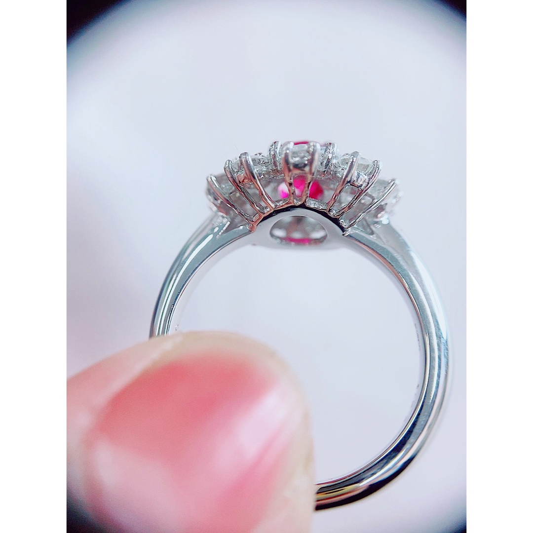 ★0.76ct★✨ピジョンブラッドルビー1.5ctダイヤモンドプラチナリング指輪 レディースのアクセサリー(リング(指輪))の商品写真