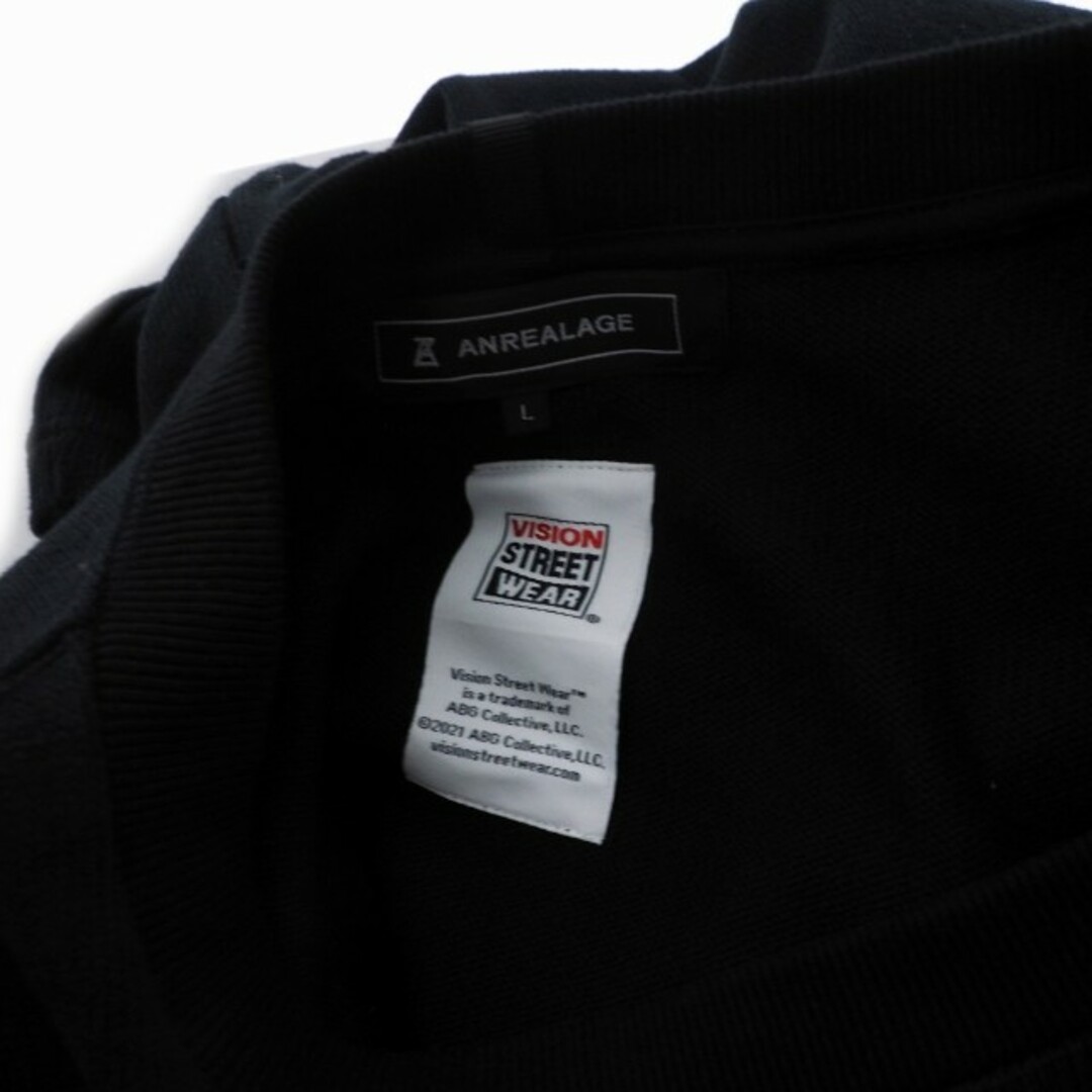 ANREALAGE(アンリアレイジ)のアンリアレイジ  ヴィジョン 半袖 プリントロゴ L 黒  メンズのトップス(Tシャツ/カットソー(半袖/袖なし))の商品写真
