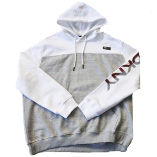 ダナキャランニューヨーク(DKNY)のDKNY LOGO PATCH 2TONE PULLOVER SWEAT(パーカー)