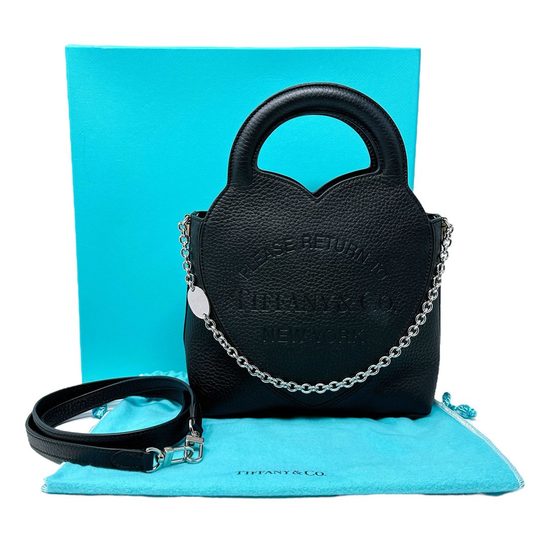 Tiffany & Co.(ティファニー)のティファニー トートバッグ リターン トゥ ハート ミニ レザー ブラック 黒 レディースのバッグ(ショルダーバッグ)の商品写真