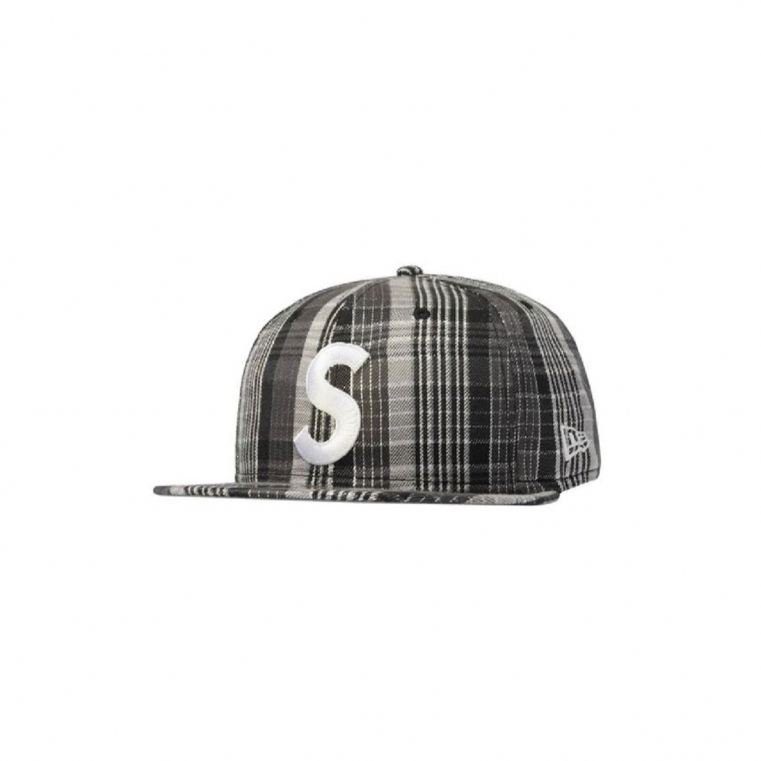 Supreme Metallic Plaid S Logo New Era"黒"帽子