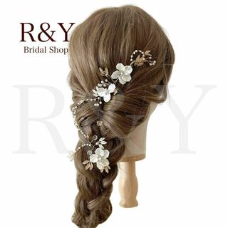 H36ブライダル　ヘッドドレス　ウェディング　ヘアアクセサリー　髪飾り　和装(ヘッドドレス/ドレス)