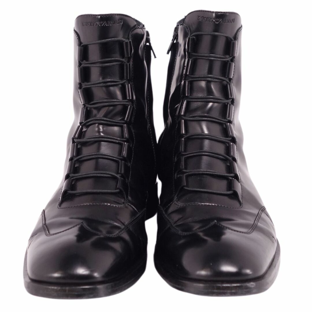 Emporio Armani(エンポリオアルマーニ)のエンポリオアルマーニ EMPORIO ARMANI ブーツ ショートブーツ レースアップ カーフレザー シューズ メンズ 41(26cm相当) ブラック メンズの靴/シューズ(ブーツ)の商品写真
