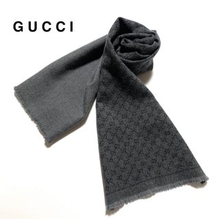 グッチ(Gucci)の☆良品 グッチ GG柄 ダブルフェイス ウール マフラー ストール イタリア製(マフラー)