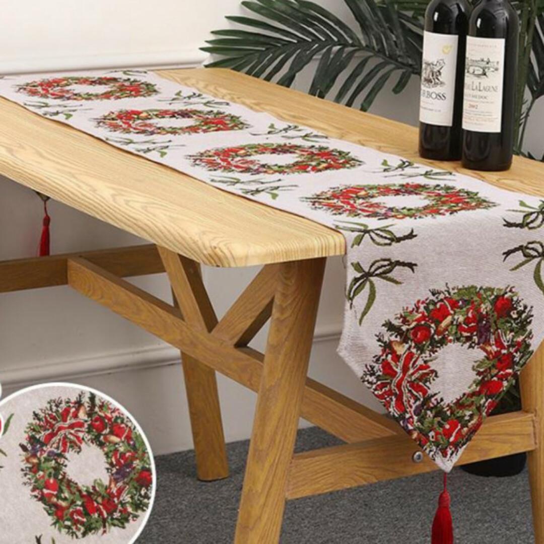 北欧 テーブルランナー クリスマス タペストリー インテリア テーブルクロス インテリア/住まい/日用品のキッチン/食器(テーブル用品)の商品写真