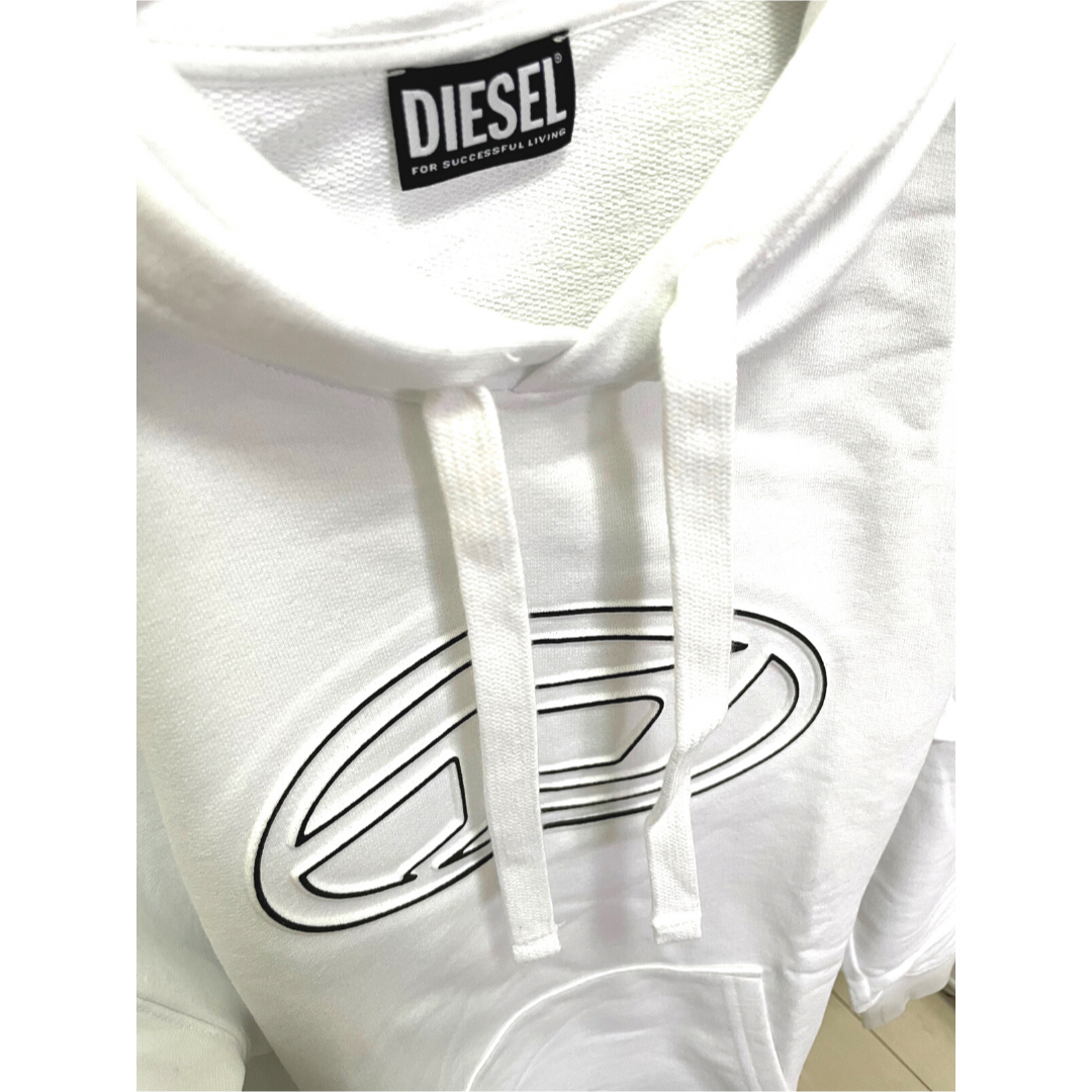 DIESEL(ディーゼル)の新品未使用　ディーゼル　パーカー　ホワイト　XXSサイズ メンズのトップス(パーカー)の商品写真