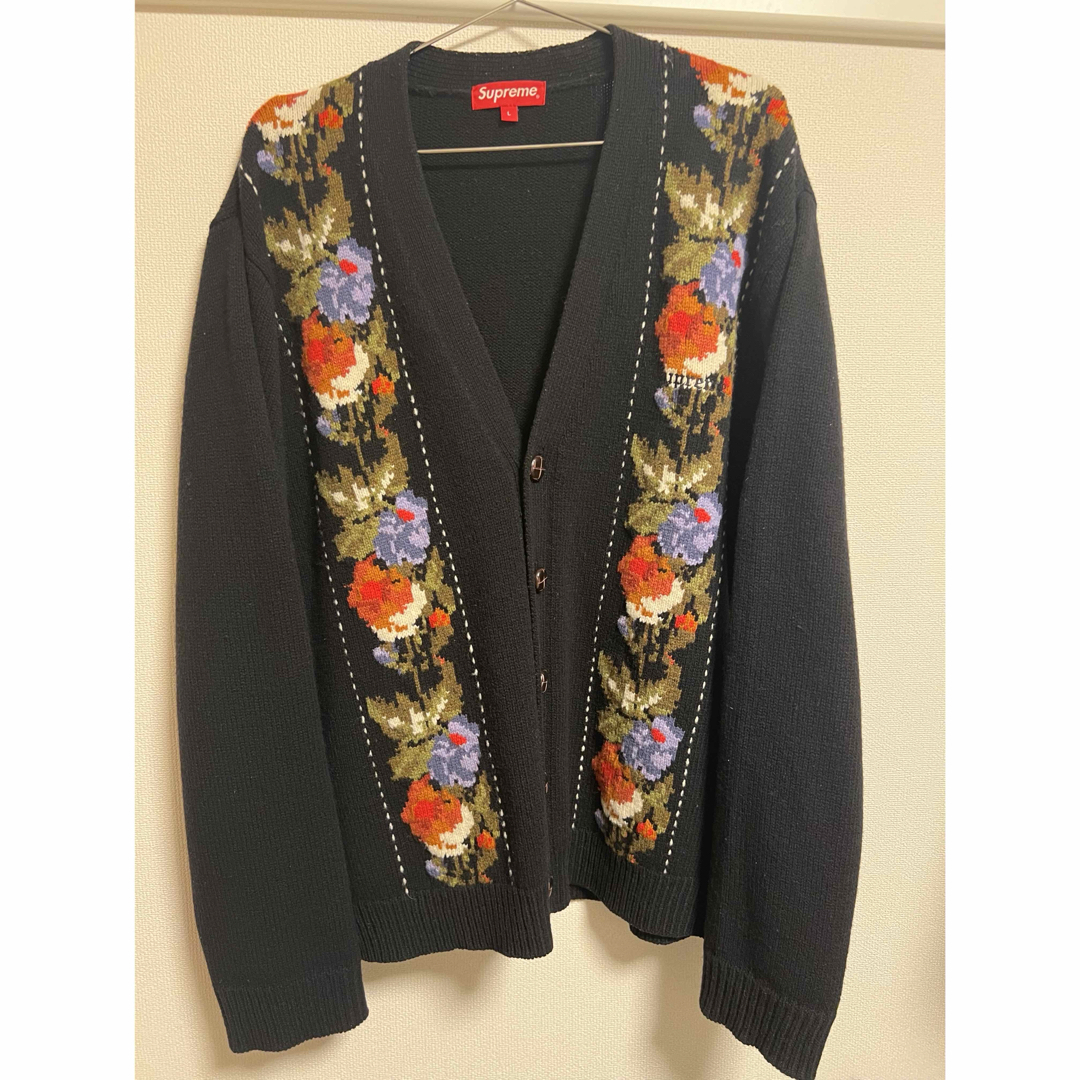 トップスSupreme 19AW floral stripe cardigan 黒