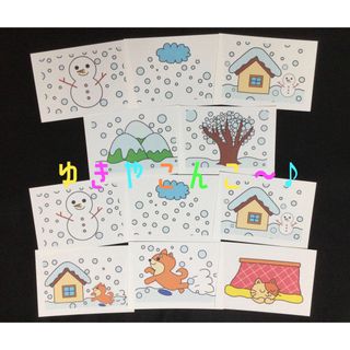 ゆき（ゆきやこんこ♪）　ペープサート　ソングシアター　カードシアター　保育教材(その他)