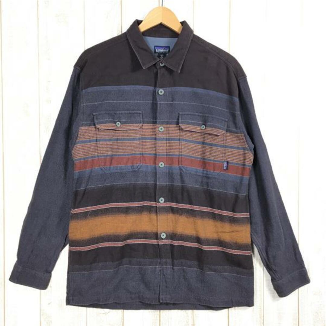 patagonia(パタゴニア)のMENs M  パタゴニア 2002 ヘビー フランネル シャツ Heavy Flannel Shirt ネルシャツ オーロラボレアリス：マンダリン 生産終了モデル 希少柄 希少カラー 入手困難 PATAGONIA 53866 Aurora Borealis: Mandarin ブラウン系 メンズのメンズ その他(その他)の商品写真