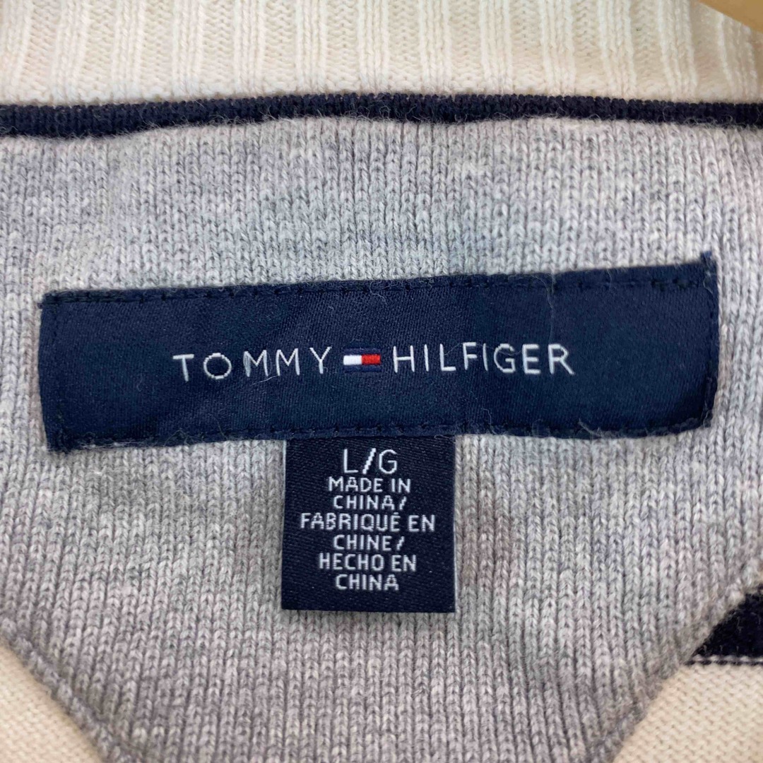 TOMMY HILFIGER(トミーヒルフィガー)のTOMMY HILFIGER メンズ トミーヒルフィガー ニット セーター　ボーダー　ラウンドネック　ロゴ刺繡 メンズのトップス(ニット/セーター)の商品写真