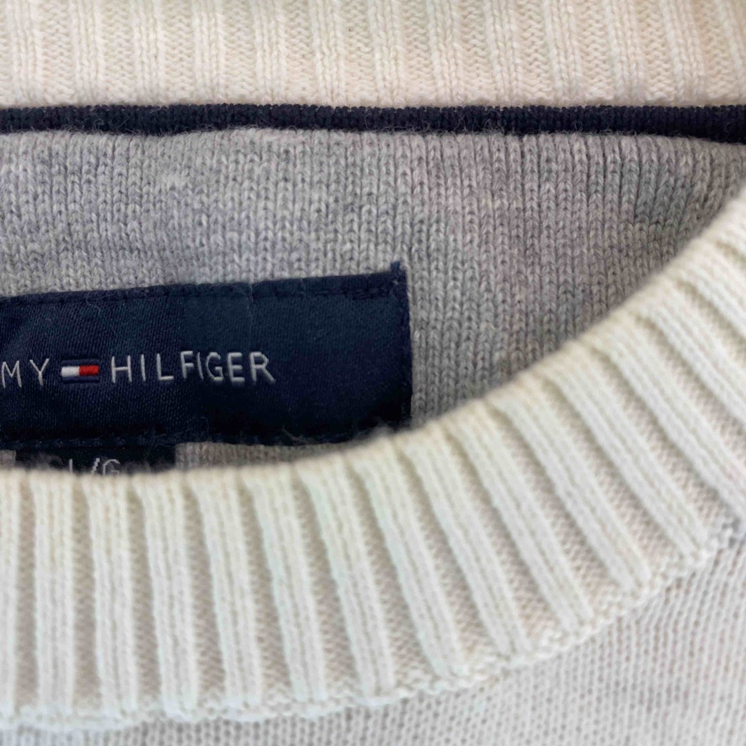 TOMMY HILFIGER(トミーヒルフィガー)のTOMMY HILFIGER メンズ トミーヒルフィガー ニット セーター　ボーダー　ラウンドネック　ロゴ刺繡 メンズのトップス(ニット/セーター)の商品写真