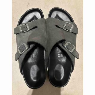 ビルケンシュトック(BIRKENSTOCK)のビルケンシュトック　チューリッヒ　41 26.5 レザー　ブラック✖︎グレー(サンダル)