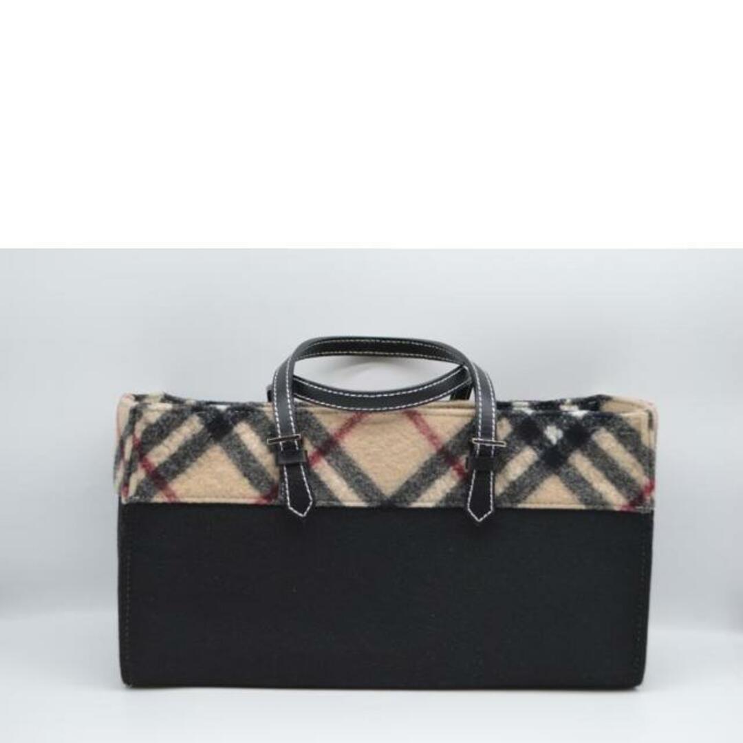 BURBERRY バーバリー/ノバチェックフェルトウールミニレザーハンドBL/ZAE48-715/バーバリー/ABランク/89【中古】 レディースのバッグ(ハンドバッグ)の商品写真