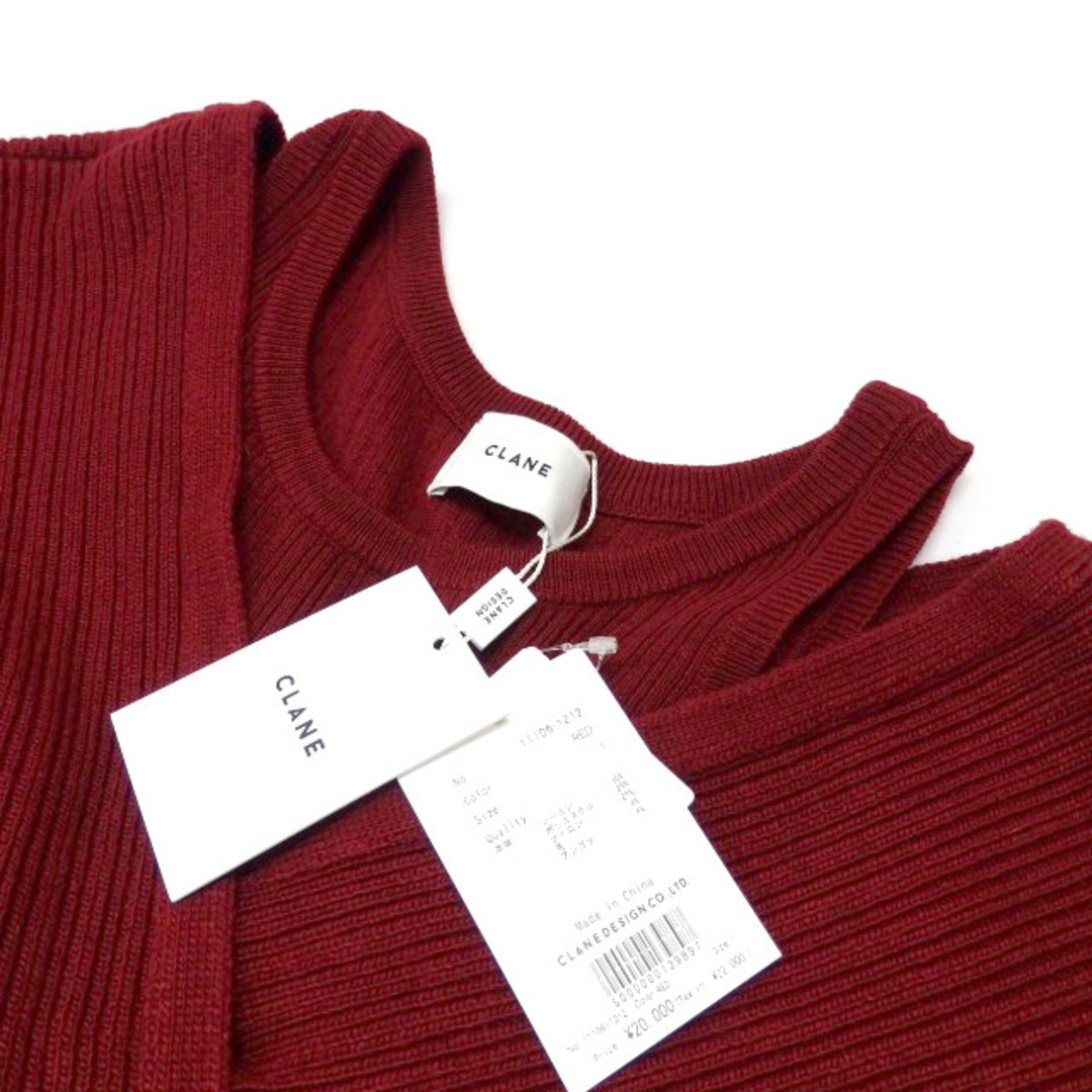 クラネ CLANE 21AW カシュクールデザインニット セーター 長袖 1 赤 レディースのトップス(ニット/セーター)の商品写真