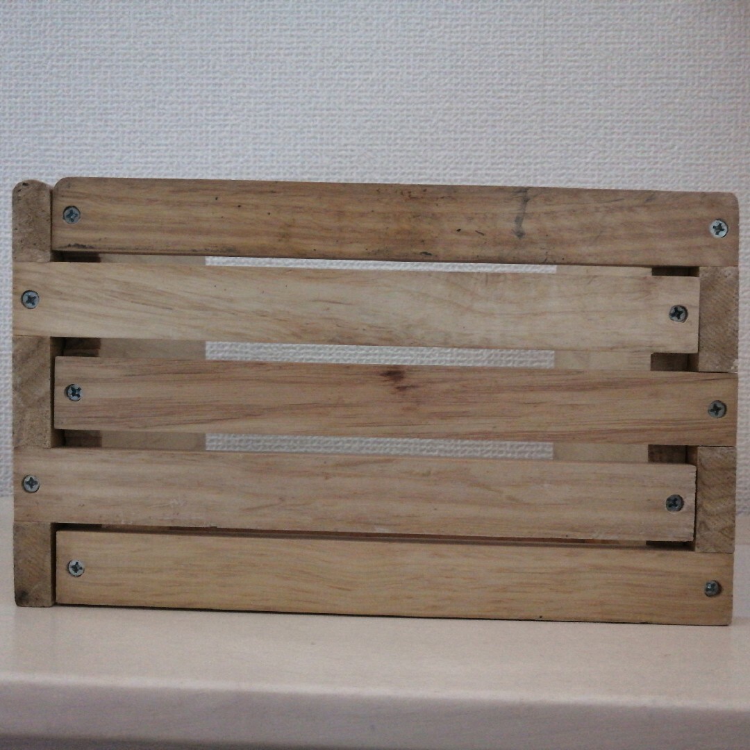 木製　ブックスタンド　スライド式　ヴィンテージ　レトロ　本立て インテリア/住まい/日用品の収納家具(本収納)の商品写真