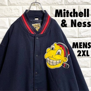 MITCHELL & NESS - 激レア　Mitchell & Ness インディアンス　スタジャン　2XLサイズ