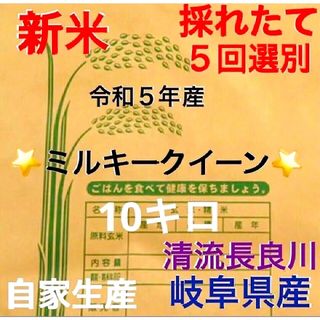 ⭐️ 新米R５年産✳️５回選別ミルキークイーン10キロ有機肥料・減農・送料無料(米/穀物)