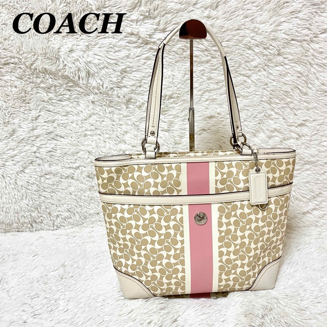 COACH(コーチ)のA4可　コーチ　COACH トートバッグ　PVC シグネチャ　ピンク　15137 レディースのバッグ(トートバッグ)の商品写真