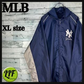 メジャーリーグベースボール(MLB)のMLA 刺繍チームロゴ ヤンキース ナイロンジャケット ネイビー XL(ナイロンジャケット)