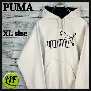 プーマ(PUMA)のプーマ 刺繍ロゴ スウェットパーカー ホワイト XL(パーカー)