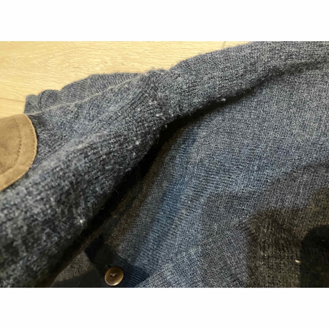 SHIPS(シップス)のjcrew ジェイクルー　ウール   ネイビー　カーディガン　エルゴパッチ　S メンズのトップス(カーディガン)の商品写真