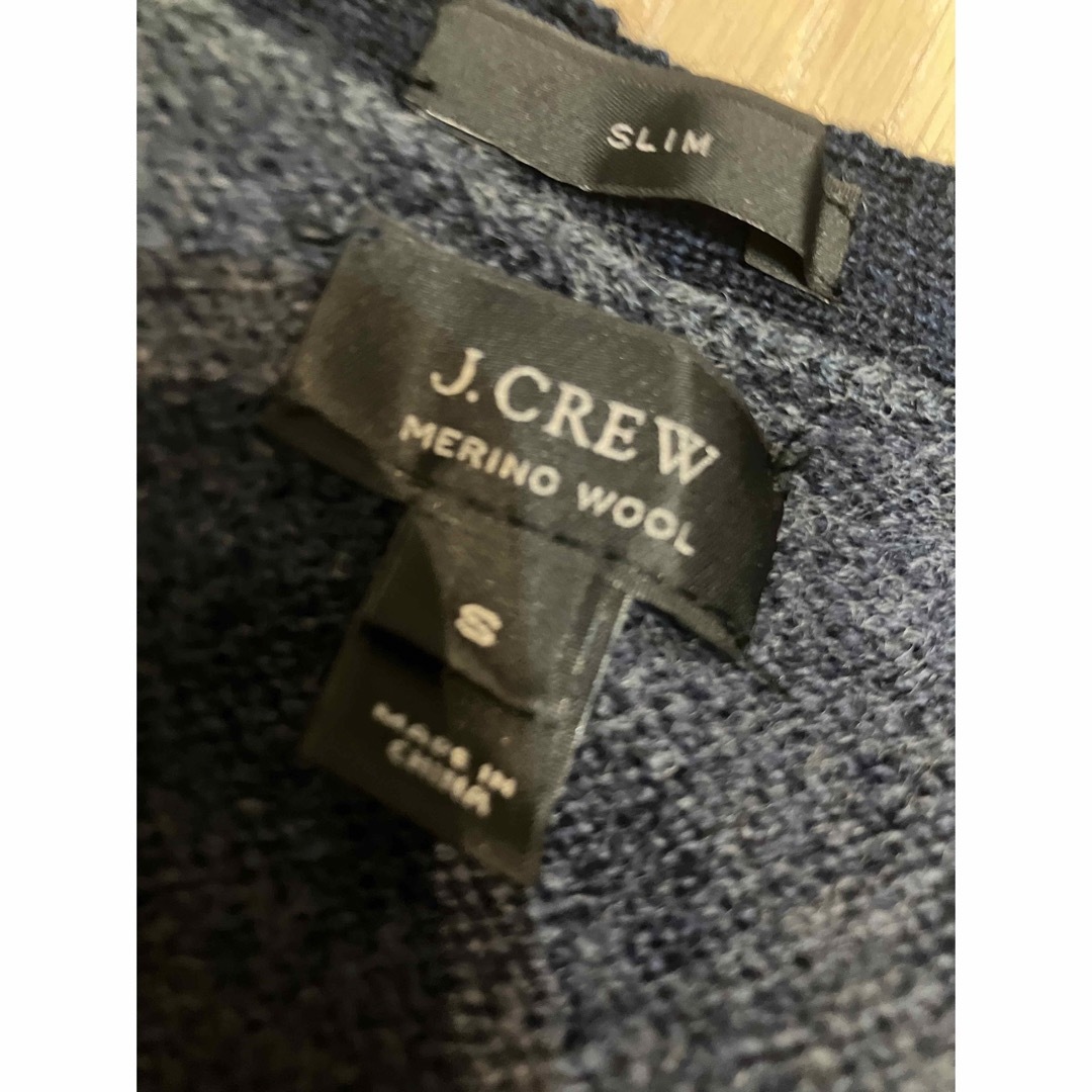 SHIPS(シップス)のjcrew ジェイクルー　ウール   ネイビー　カーディガン　エルゴパッチ　S メンズのトップス(カーディガン)の商品写真