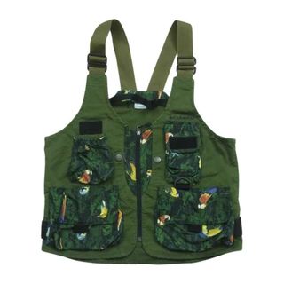 コロンビア(Columbia)のColumbia コロンビア 119 PM4963 GREEN PINES VEST グリーン パインズ 鳥 総柄 ベスト ベトナム製 グリーン系 L【中古】(ベスト)