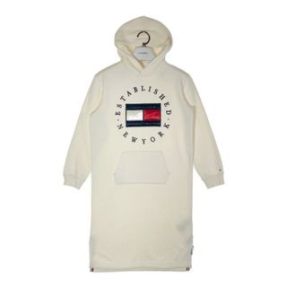 トミーヒルフィガー(TOMMY HILFIGER)の★TOMMY HILFIGER トミーヒルフィガー HERITAGE HOODY DRESS パーカーワンピース kg0kg05450 ホワイト size152(ロングワンピース/マキシワンピース)