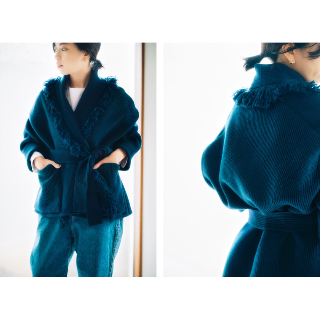VERMEIL par iena(ヴェルメイユパーイエナ)のスーパーライトウェイト縮絨スレッドニットコート　ヴェルメイユパーイエナ レディースのジャケット/アウター(ロングコート)の商品写真