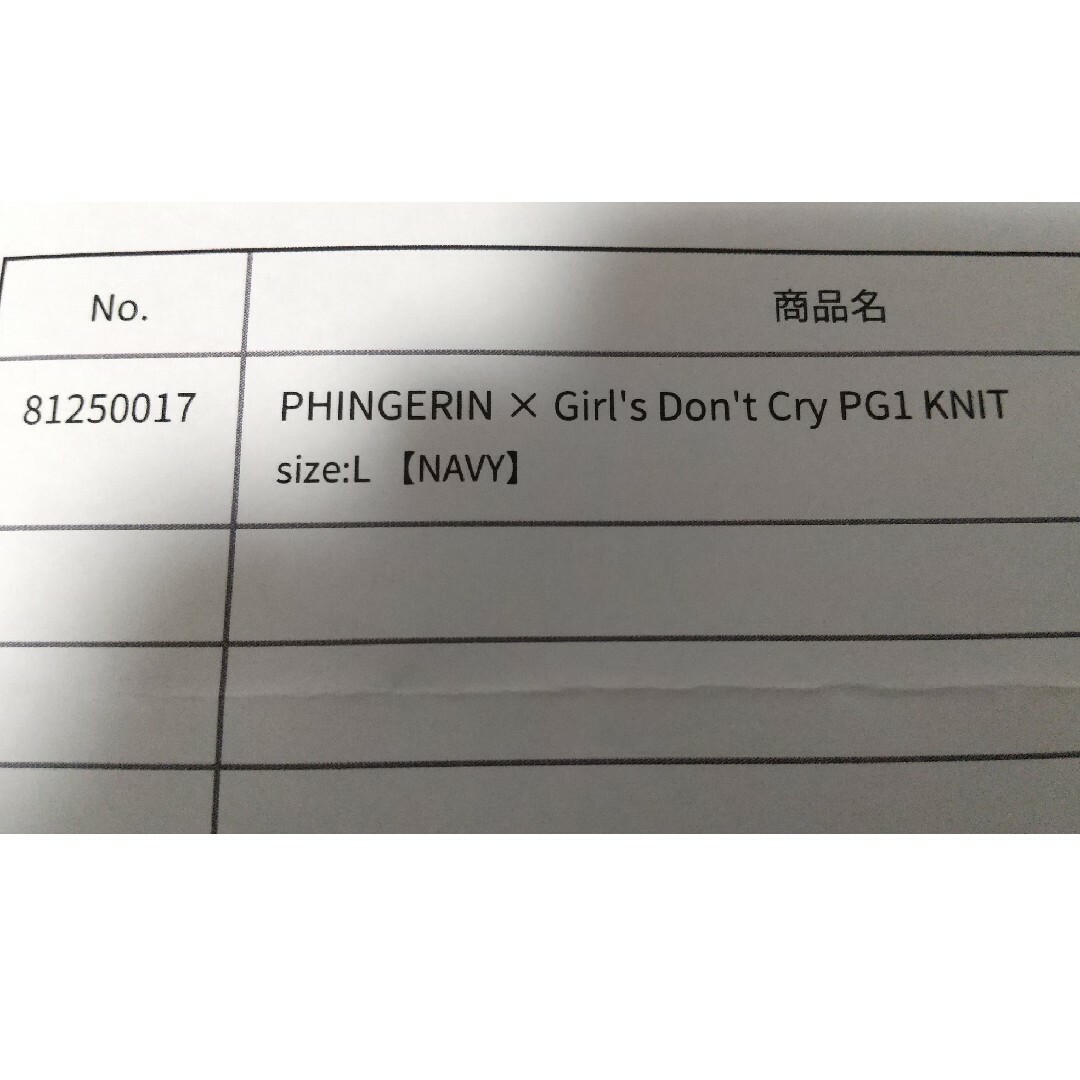 Girls Don't Cry(ガールズドントクライ)のPHINGERIN × Girls Don't Cry PG1 KNIT L メンズのトップス(ニット/セーター)の商品写真