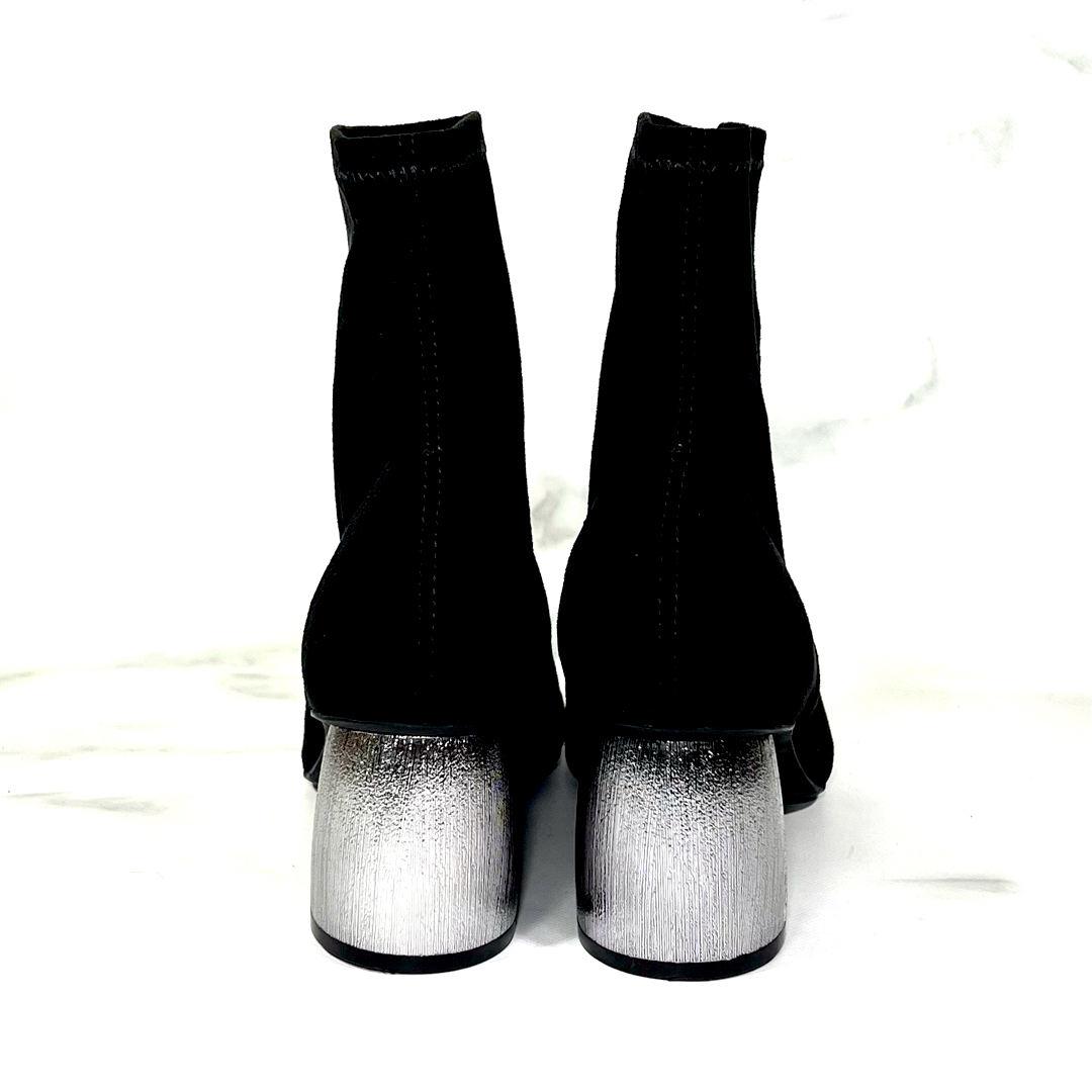 BRUNO PREMI(ブルーノプレミ)の【新品未使用】BRUNO PREMI スエード シルバーヒール ブーツ黒23.5 レディースの靴/シューズ(ブーツ)の商品写真