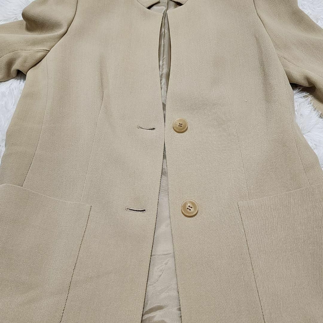 KRIZIA(クリツィア)の極美品✨クリツィア ４２ XL ウール スタンドカラージャケット ベージュ レディースのジャケット/アウター(テーラードジャケット)の商品写真