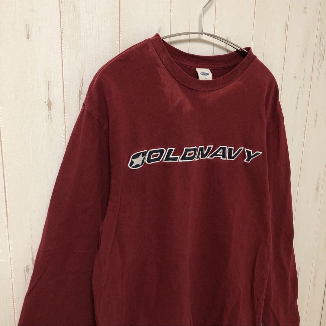 Old Navy(オールドネイビー)のOLD NAVY オールドネイビー ロンt 長袖 ロゴプリント ボルドー 古着 メンズのトップス(Tシャツ/カットソー(七分/長袖))の商品写真