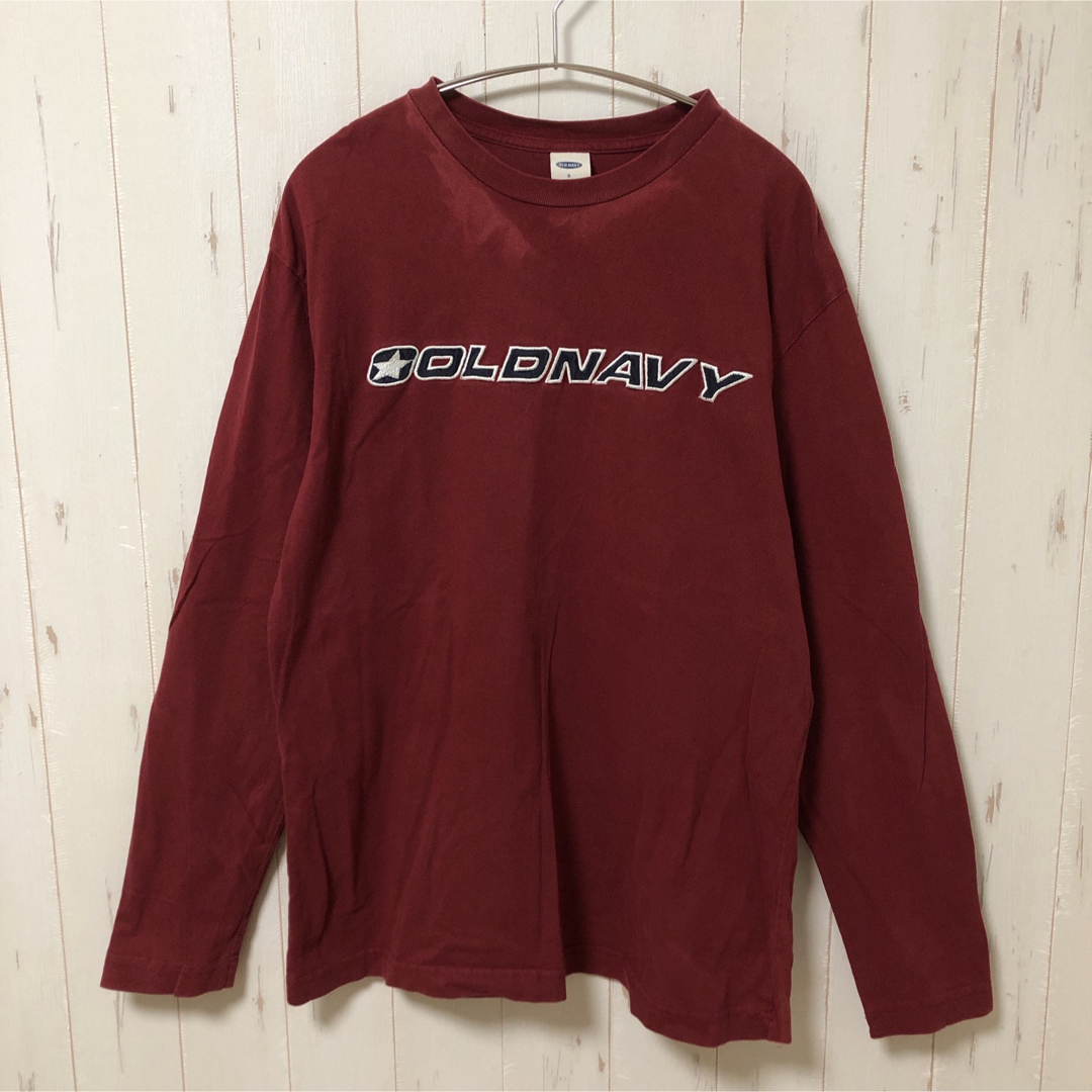 Old Navy(オールドネイビー)のOLD NAVY オールドネイビー ロンt 長袖 ロゴプリント ボルドー 古着 メンズのトップス(Tシャツ/カットソー(七分/長袖))の商品写真