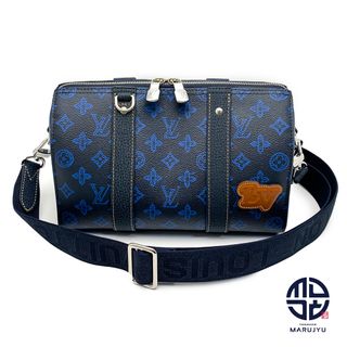 ルイヴィトン(LOUIS VUITTON)のLOUIS VUITTON ルイヴィトン M46339 モノグラムレコード シティキーポル メンズ ショルダーバック バッグ 鞄 カバン ブランド 黒 青 ブラック ブルー(ショルダーバッグ)