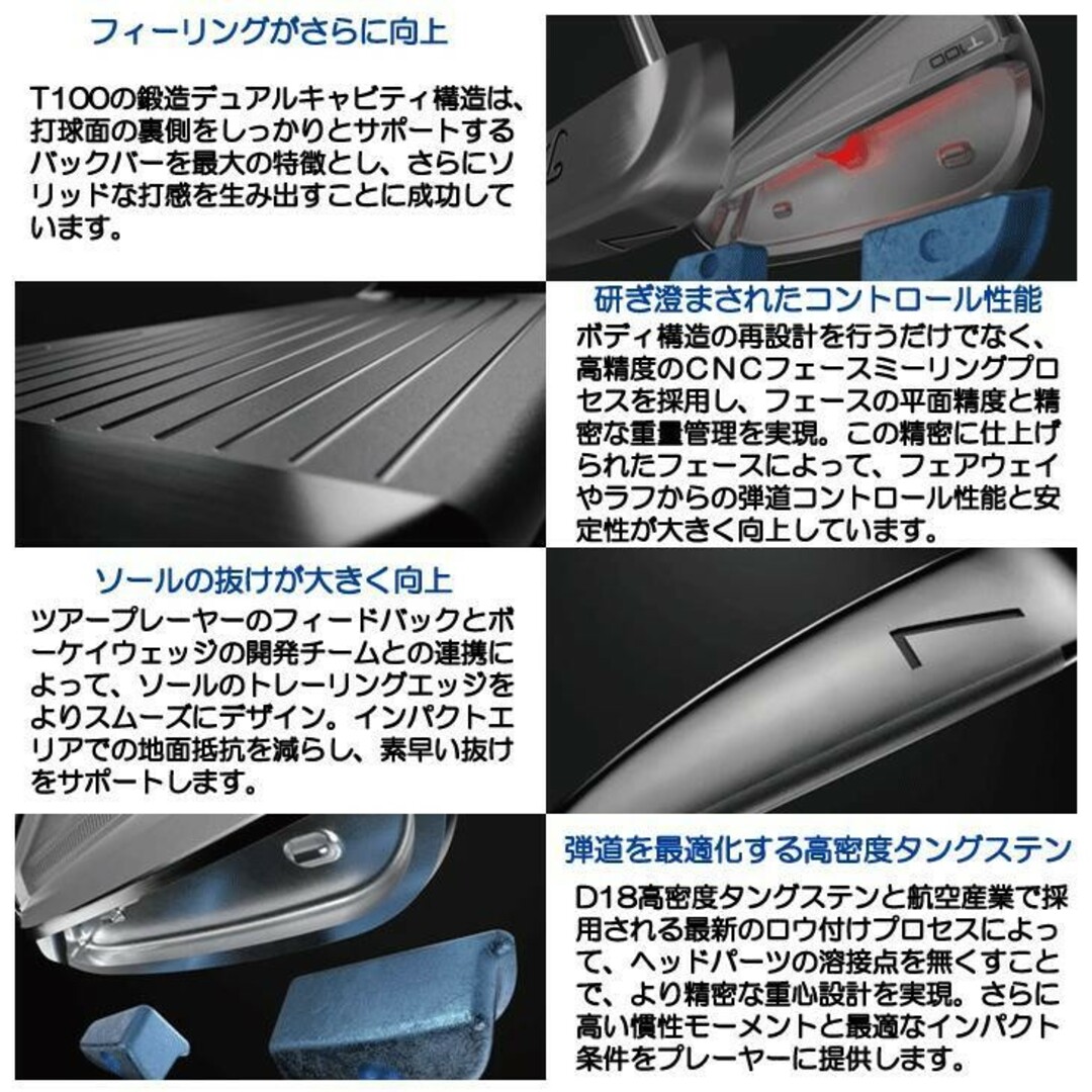 Titleist(タイトリスト)の最新！タイトリスト2023年 T100アイアン　6本SET DG S200 スポーツ/アウトドアのゴルフ(クラブ)の商品写真