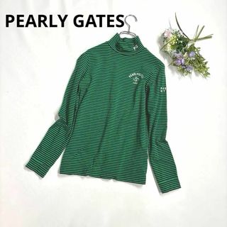 パーリーゲイツ(PEARLY GATES)のパーリーゲイツ　0/S  長袖カットソー　モックネックシャツ　グリーン　(ウエア)