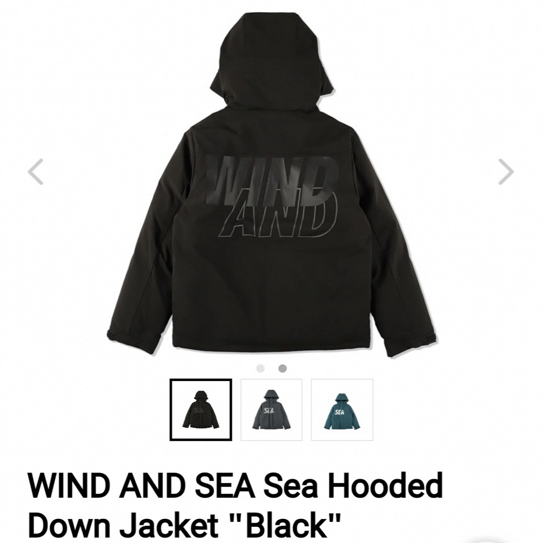 WIND AND SEA(ウィンダンシー)のWIND AND SEA Sea HoodedDown Jacket Black メンズのジャケット/アウター(ダウンジャケット)の商品写真