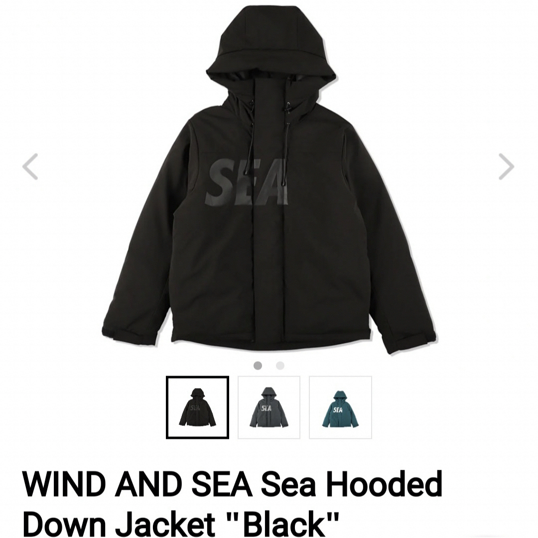 WIND AND SEA(ウィンダンシー)のWIND AND SEA Sea HoodedDown Jacket Black メンズのジャケット/アウター(ダウンジャケット)の商品写真