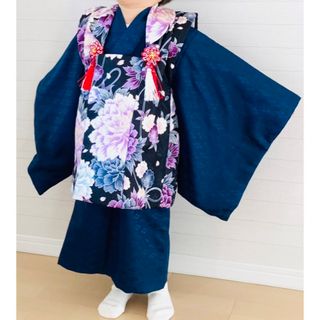 ほぼ新品 七五三 男の子 女の子男女兼用3歳被布コート(和服/着物)