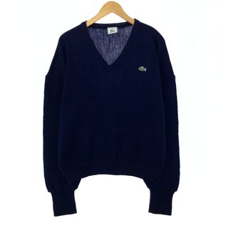 ラコステ(LACOSTE)の古着 ラコステ LACOSTE Vネック ウールニットセーター メンズXL /eaa407292(ニット/セーター)