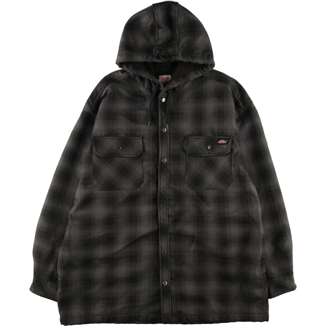 Dickies(ディッキーズ)の古着 ディッキーズ Dickies オンブレチェック フード付き ワークシャツジャケット メンズXXL /eaa405239 メンズのジャケット/アウター(その他)の商品写真