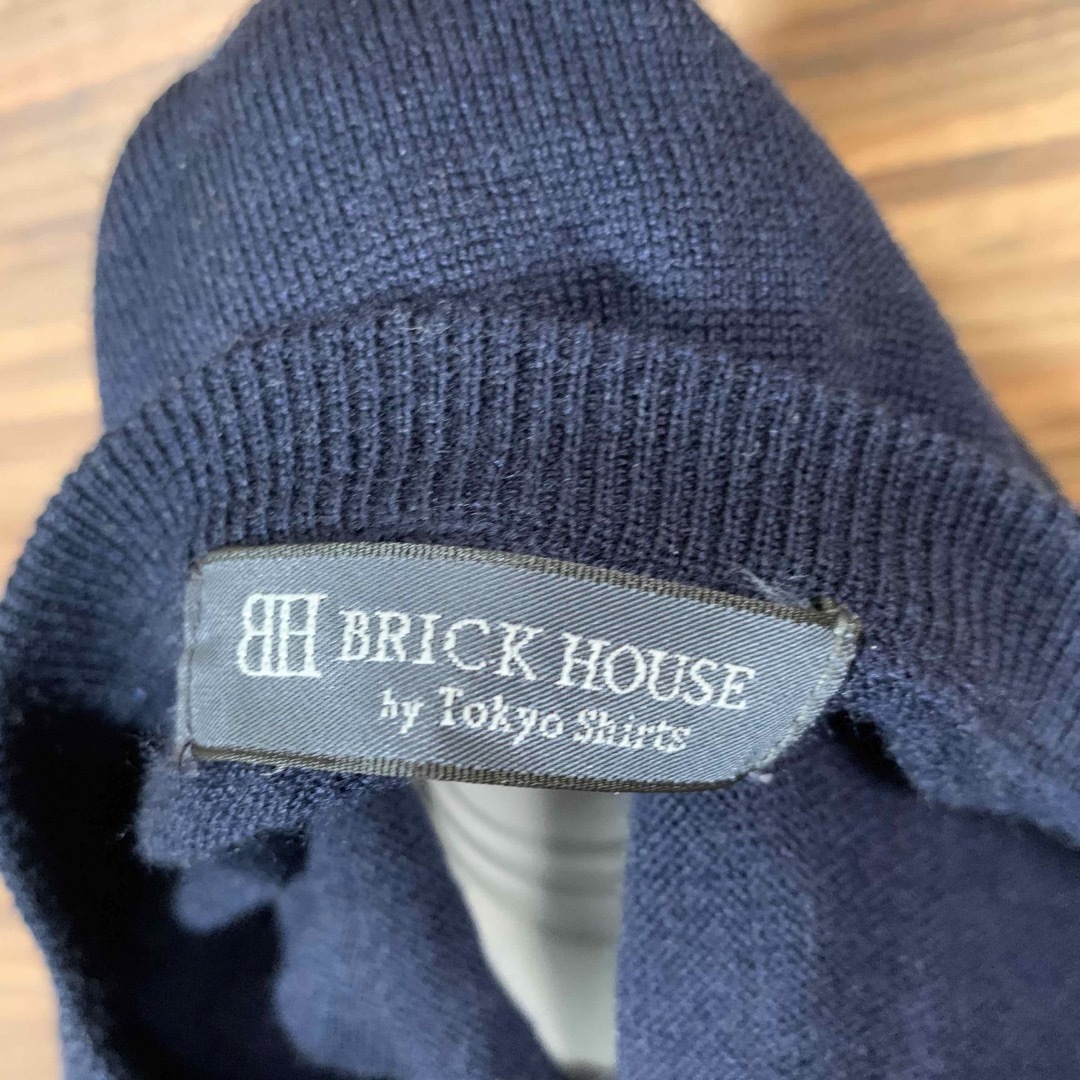 BRICK HOUSE by Tokyo Shirts(ブリックハウスバイトウキョウシャツ)のブリックハウス ニット Mサイズ 紺色 ネイビー 袖無し アーガイル柄 メンズのトップス(ニット/セーター)の商品写真