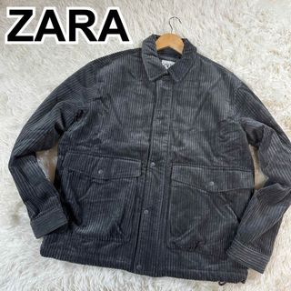 ザラ(ZARA)のZARA コーデュロイ 裏キルティング 中綿 ブルゾン　メンズ　黒　ブラック(ブルゾン)