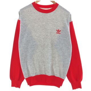 アディダス(adidas)の古着 80~90年代 アディダス adidas ツートン バックプリント ワンポイントロゴスウェットシャツ トレーナー メンズL ヴィンテージ /eaa380931(スウェット)